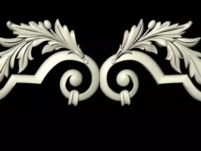 Central decor ornament for furniture 3D model 308