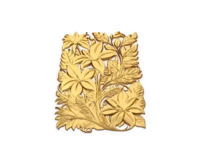 mural classic flowers decor ornament 13  3D model