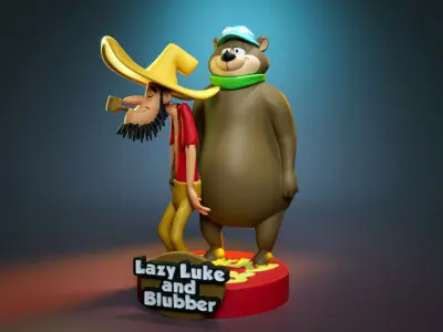 Lazy Luke and Blubber 3D print model