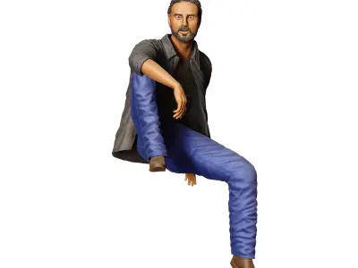 N7 a man sitting on a car 3D print model