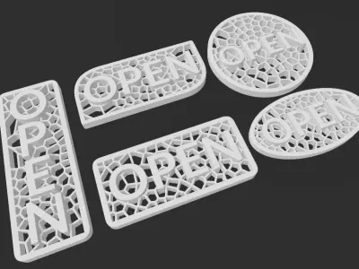 Open closed Sign 3D print model