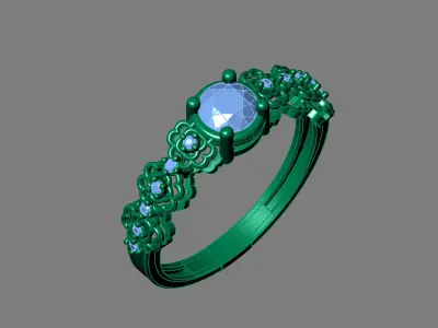 Rings for Women Womens Rings Stone Ring Ready STL 3DM Models  3D print model 5