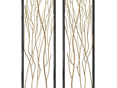 George oliver 2 piece metal branch wall decor 3D model