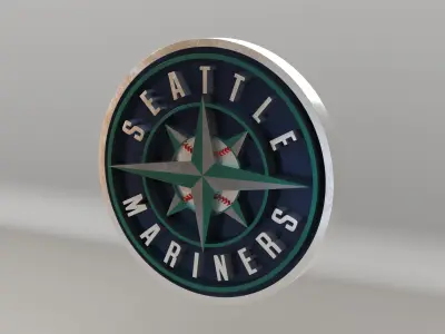 MLB Seattle Marines Team Logo 3D model