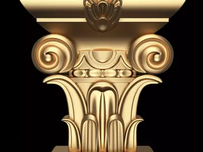 Carved Capital 06 Low-poly 3D model