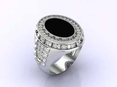 Print Ready STL 3DM  Gents Rings Diamond Men Ring  3D print model get