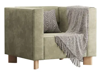 Armchair Hermes Velvet Light 3D model