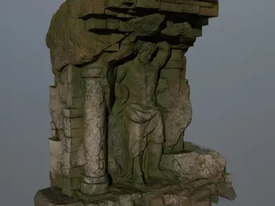 statue stone Low-poly 3D model
