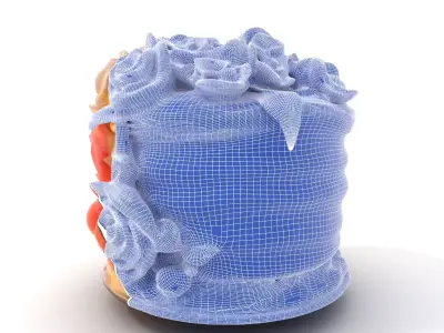 Floral Cake Design model pack Low-poly 3D model