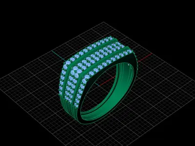 Print Ready STL 3DM  Gents Rings Diamond Men Ring  3D print model 186