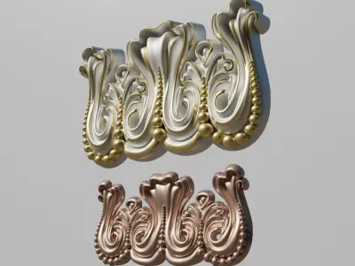 Carved pilaster Low-poly 3D model