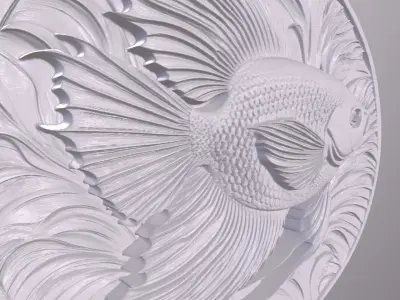 AngelFish 7 basrelief for 3D printing 3D print model