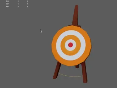 Target on easel 3D model