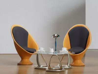 Unique Design Abstract Lobby Set 3D model