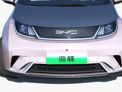 BYD Dolphin EV 2023 With interior  Low-poly 3D model