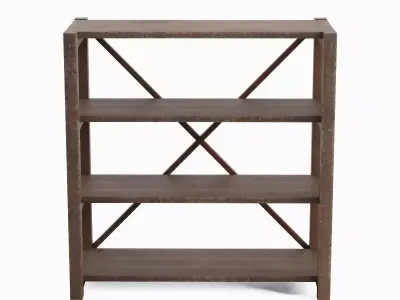 Wide Pottery Shelf Set A Low-poly 3D model