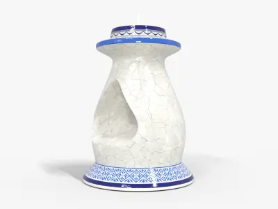 Candle holder traditional Low-poly 3D model