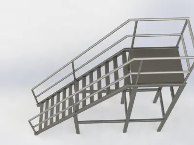 Steel stair  3D model