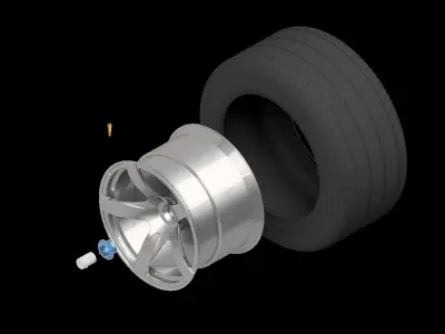 RC Porsche Carrera Gt printable Rim and Wheel 3D print model