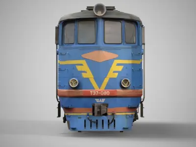  Locomotive TE7 Low-poly 3D model  Low-poly 3D model