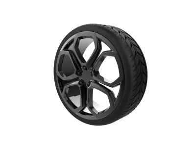 Car Wheels Rims Set Kit 3D print model