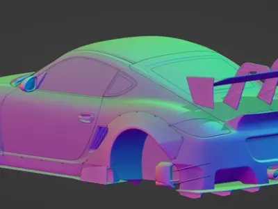 Porsche Cayman Rocket Bunny Mix 3D model