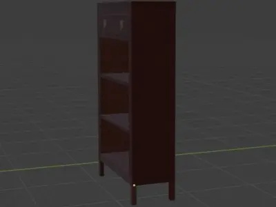 Bookshelf bookcase with shelves and drawers Free low-poly 3D model