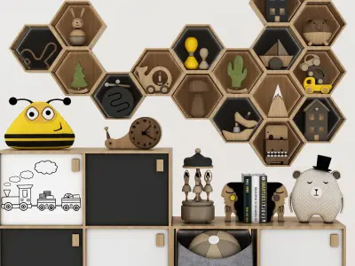 toys and furniture set  Low-poly 3D model