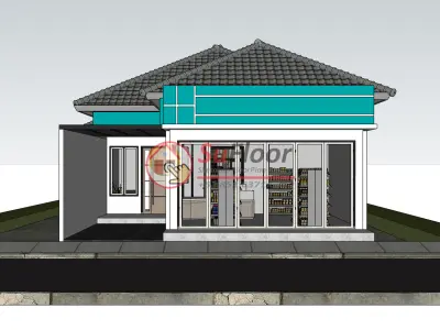 House 9x22m code 488- Sketchup 3D model 3D model 3D model