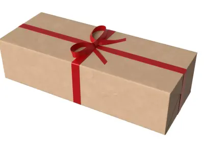 Wrapped Gift Box PBR 08 3D model