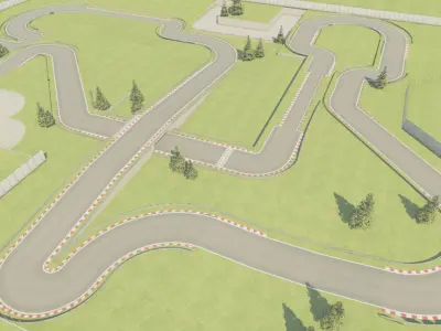Race Track Construction Kit Low-poly 3D model