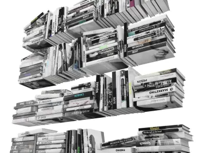 Books 150 pieces 2-4-4 Low-poly 3D model