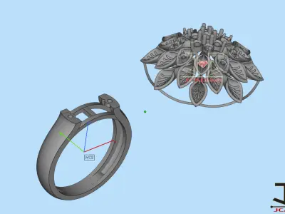 0221 - Flower Ladies Ring - JCADHub 3D print model