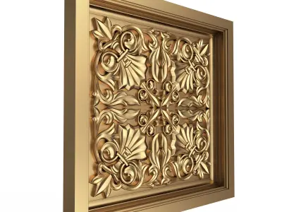 Carved Ceiling Tile 04 Low-poly 3D model