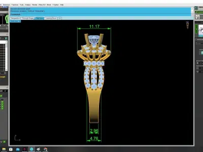 Luxury Heart Cut Crown Diamond Ring for Women 3540 3D print model