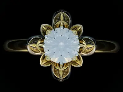 Ring lily flower 3D model set for 3D print 3D print model