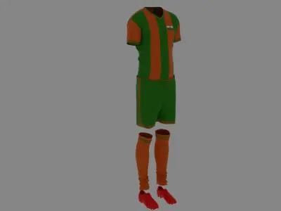 Football Jersey Outfit India Low-poly 3D model