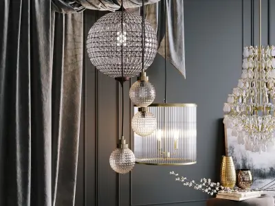 Elegant chandeliers 3D model