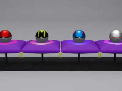 Pokeball power rangers eggs 3D model