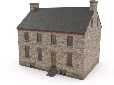 Stone house Low-poly 3D model