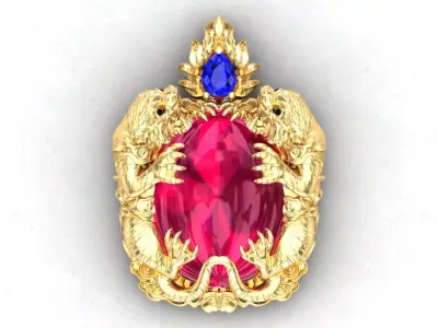 Tigers Pendant Ruby 3D print model