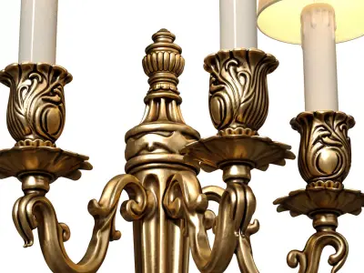 Large brass wall Lamp sconce Light in classic French style 3D model
