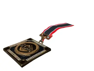 Golden MVP Award Medal Low-poly 3D model