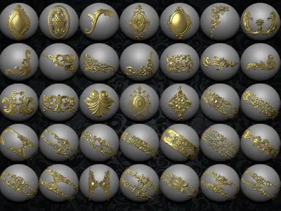 267 4K Ornament Brush Vol2  Low-poly 3D model