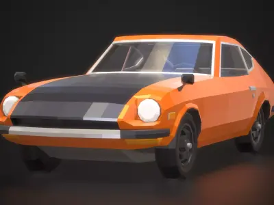 Low-Poly Retro Sports Car 01 Low-poly 3D model
