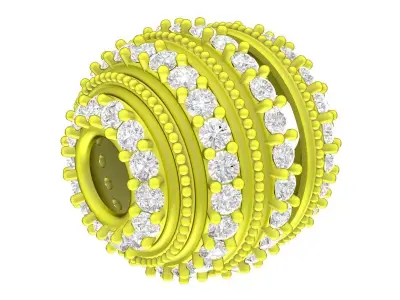 Luxury Diamond Ball Charm 3D Model for Jewelry 6657 3D print model