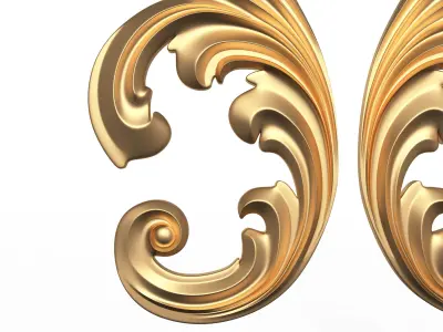 Corner Carved Decoration CNC 02 Low-poly 3D model