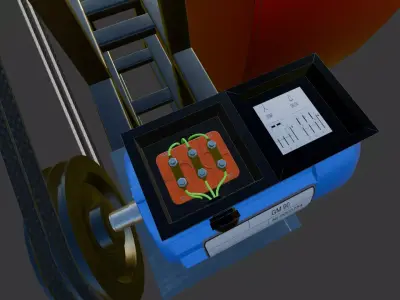 AC Electric Motor Low Poly PBR 3D Model Low-poly 3D model