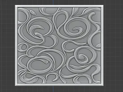 modern panel wall decor set wall relief mural CNC 130 3D model