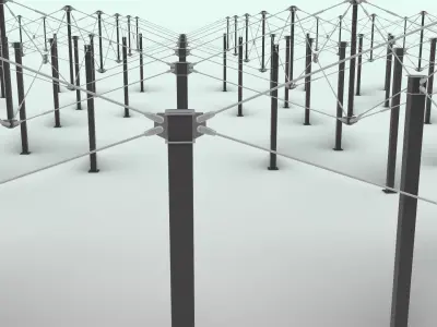 steel tension structure model 3D model